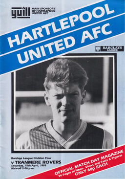 Hartlepool United v Tranmere Rovers Match Programme 1989-04-15
